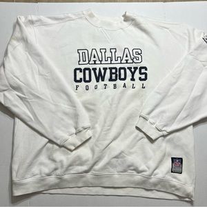 Vintage Dallas Cowboys Sweatshirt Mens 2XL White Blue Oversized Football Sports